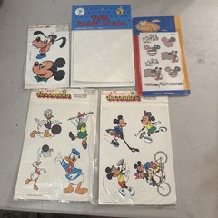 Vintage Disney Sticker Lot and Decal Window Cling Sports USA Mickey Mouse Goofy