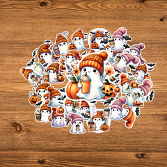 Kawaii Ghost Stickers: Waterproof Vinyl Halloween Decals ( 36 PCS)