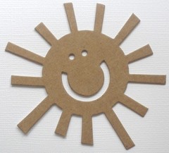 {4} SMiLEY SUN – Unfinished Bare Chipboard Die Cuts – 3″