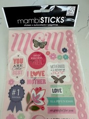 Me & My Big Ideas Mambi Stickers «Mom» Best Mom Ever Love Flowers Scrapbooking