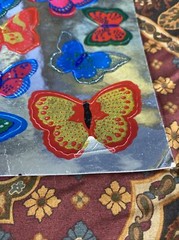 HALLMARK RAZZLE DAZZLE FOIL BUTTERFLY SEALS STICKERS Vintage 1981