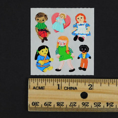 Sandylion Rag Dolls Kromekote Mini Stickers Boy Girl Asian Raggedy