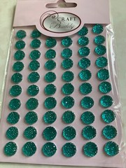 3D ADHESIVE GEMSTONE ROUND GEMS TEAL BLUE GEMS 60 PCS