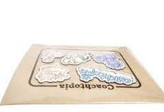 Coachtopia Sticker Set in Leather 5 Piece Cloud Multi Adhesive New in Package
