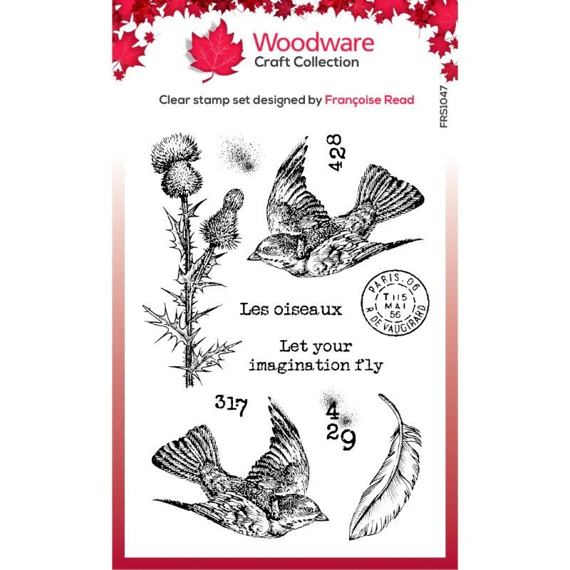 Woodware Craft Clear Stamp – FLYING BIRDS