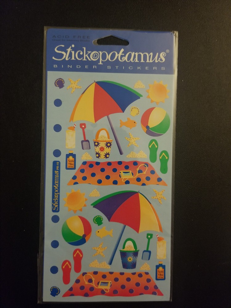Vintage Stickopotamus Binder Stickers (4″x6″) – The Shore – New in package