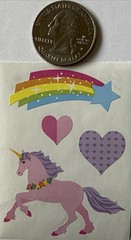 PINK UNICORN Stickers(4pc) Mrs.Grossman’s•Heart•Rainbow •Star•Magic•Card Making•