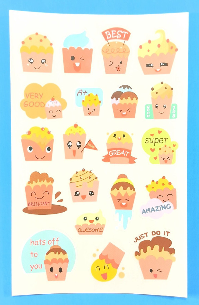 Grape Scented Scratch & Sniff Sticker Sheet Cupcakes