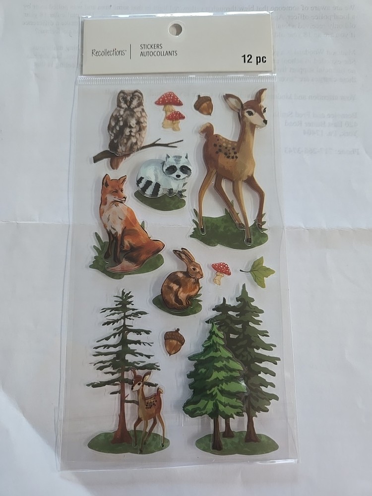 Recollections FOREST WILDLIFE Scrapbooking Stickers