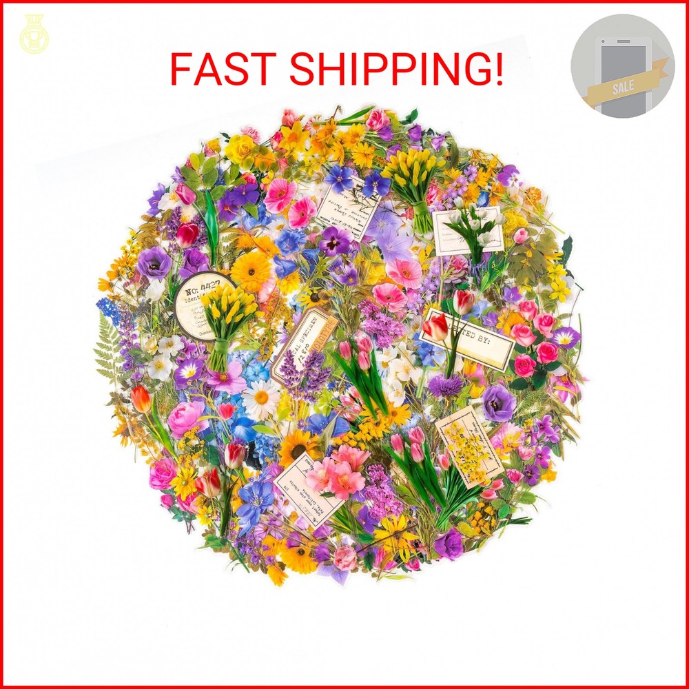 320Pcs Flower Stickers, Cute Vintage Floral Sticker for Kids, Clear Wildflower S
