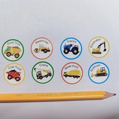 Vehicle Roll Stickers for Kids Boy Teacher 500 Pcs Round Truck Car