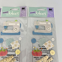 Vintage Jolee’s Sewing Machine & Notions Sticker Lot- NOS- Set of 3