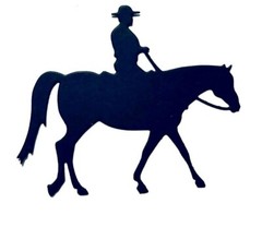 COWBOY & COWGIRL RIDING, RUNNING TRUSTED STEED, HORSE SILHOUETTE DIE CUT / CUTS