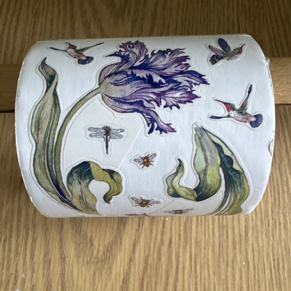 PSX Designs Sticker Roll-Flowers, Bees, Hummingbirds HTF Stickers￼