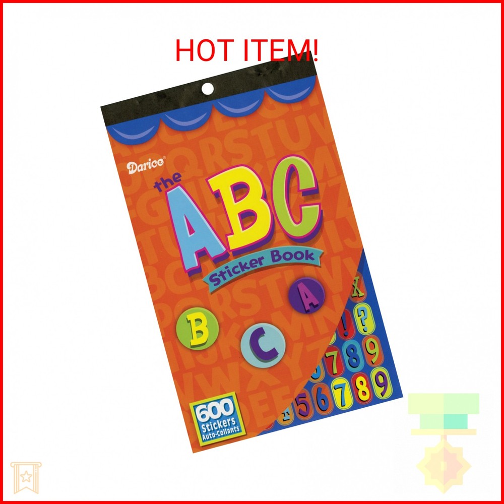 Darice 106-3150 ABC Sticker Book: 600 Alphabet Stickers for Kids ABC Sticker Boo