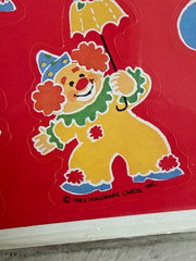 New Sealed Vintage 1982 Hallmark Circus Clown & Dog Party Stickers
