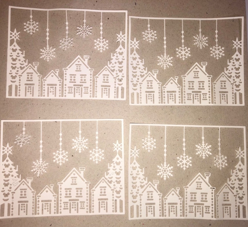 🩵5 snowflake🩵 village cardstock paper die cut embellishments