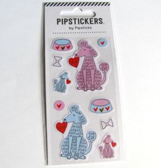Pipsticks Foiled Poodle Love Sticker Sheet Discontinued Dog NIP
