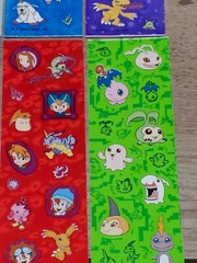 Vintage 1999 Lot Sandylion Stickers Digimon Digital Monsters 2 sheets 4 strips