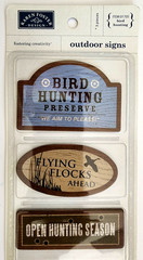 Karen Foster Bird Hunting Chipboard Accents Outdoor Sign Scrapbook Embellishment