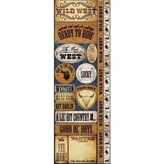 Reminisce Signature Series Cardstock Combo Stickers, 4.25 by 12-Inch, Wild West