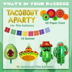 26 Pcs Taco Bout a Party Decoration, Fiesta Party Decorations Include Paper F…