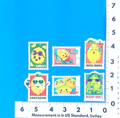 Lemon Scented Stamp Style Sticker Set Of 6