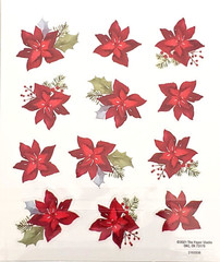 THE PAPER STUDIO Stickabilities POINSETTIA Stickers – 24 pcs