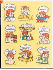 4 Sheets Vintage 1982 Marvin Tom Armstrong Comic Strip Stickers, Hallmark