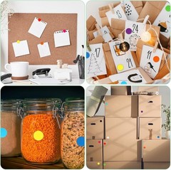 Assorted Neon Circle Stickers – 8400 Count 3/4 Inch for Office & Family Projects