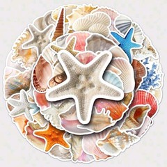 20pcs Shellfish Ocean Style Stickers Journal Laptop Cup Refrigerator Scrapbooks