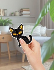 Stained Glass Cat Die Cut Vinyl Stickers Set Scrapbooking Laptop Waterbottle