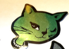 WINKING CATS 15 VENDING STICKERS *CHOOSE ONE* GLITTER VINYL ICONIC RETRO