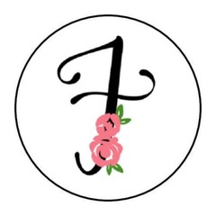 30 SCRIPT BLACK & FLORAL MONOGRAM LETTER ENVELOPE SEALS LABELS STICKERS 1.5″