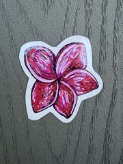 Tropical Flower: Waterproof Hand-Drawn Flower Art Decal