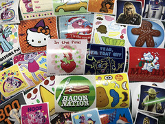 Retro 2015 Mystery Sticker Lot of 25, Bonus 80s Kodak Sticker, Scratch & Sniff