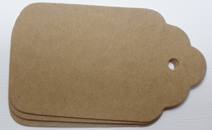 {4} LARGE SCALLOP TAG – Raw Bare Unfinished Chipboard Die Cuts – 4″
