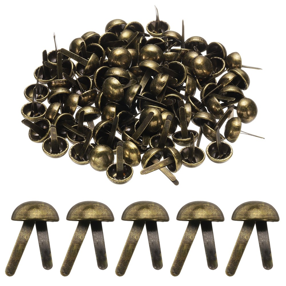 100pcs Brads Paper Fastener 12mmx20mm Metal Split Pin for Paper Craft Bronze