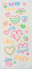 Clear Glitter Neon Love Hearts Stickers Planner Supply Valentine’s Day Crafts