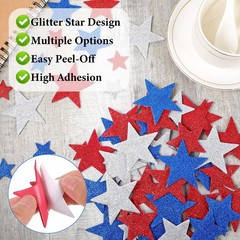 150 PCS Patriotic Foam Star Stickers Adhesive Stickers Star Shape Glitter Foa…