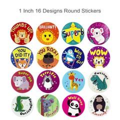 Wrapables 1 Inch Reward, Birthday, Thank You Stickers (1000pcs)​