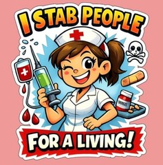 Funny Nurse Sticker Medical Humor Vinyl Sticker I stab people for a living