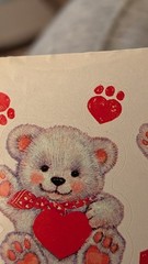 Vintage Hallmark Stickers Teddy Bear Valentine’s Day Heart Paw Prints 1 Sheet