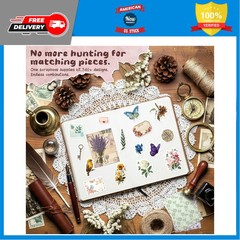 540 Pcs Vintage Floral Scrapbook Supplies Junk Journal Sticker Set Retro Crafts