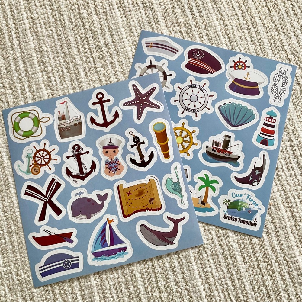 34 Nautical Cruise Ship Stickers 1.4” Vacation Ocean Travel Marine Adventure