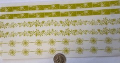 GREEN FLOWER BORDER Rub-On Transfer(6pc)Garden•Blooming •Leaves•Card Making•