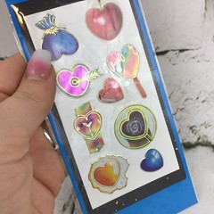 Vintage KeeVa Scrapbooking Stickers Hearts Gold Embossed Shimmer Sealed Pack