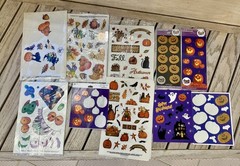 Mixed Lot Of Vintage Halloween / Fall Stickers Used & Sealed