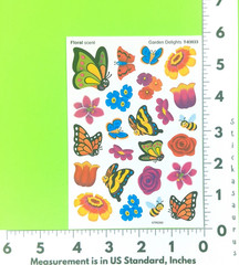 Floral Scented Scratch & Sniff Garden Delights Butterflies Sticker Sheet Retired