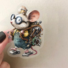 50PCS Steampunk Animal Stickers – Vintage Victorian Mechanical Creatures Waterpr